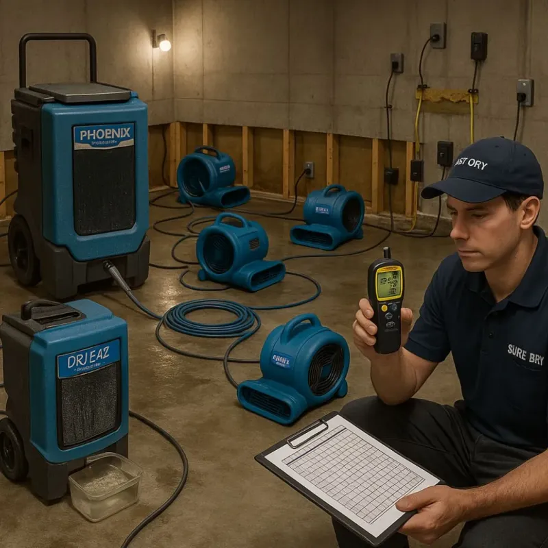 Structural Drying and Dehumidification process in Glenwood, AR